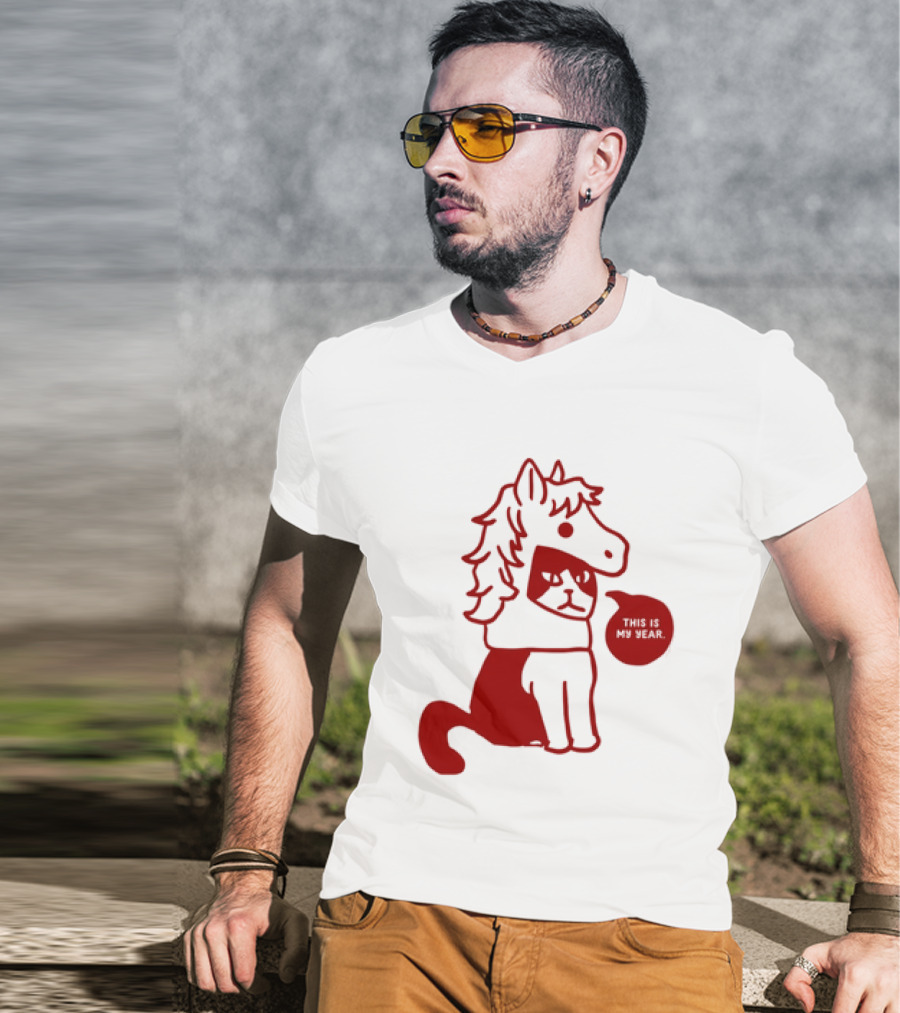 Year Of The Horse 2026 Chinese Lunar New Year Zodiac Cat T-Shirt
