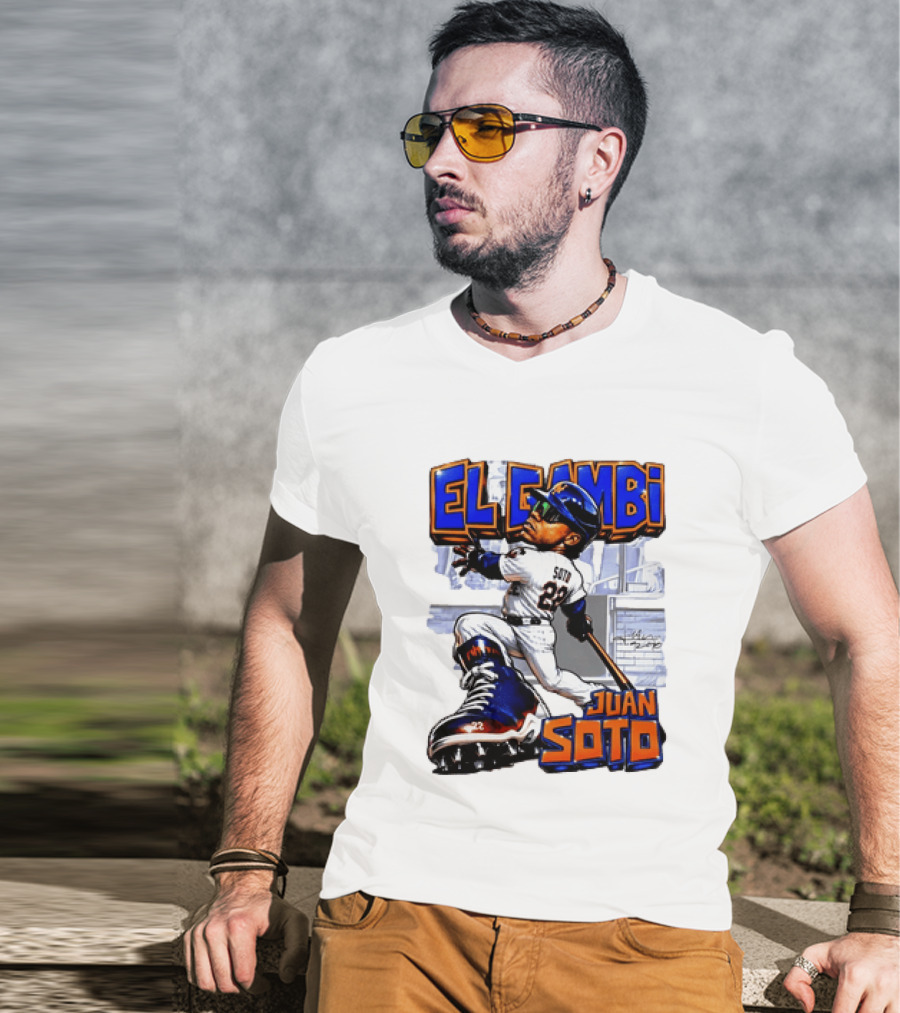 New York Mets El Gambi Juan Soto 22 Baseball T-Shirt