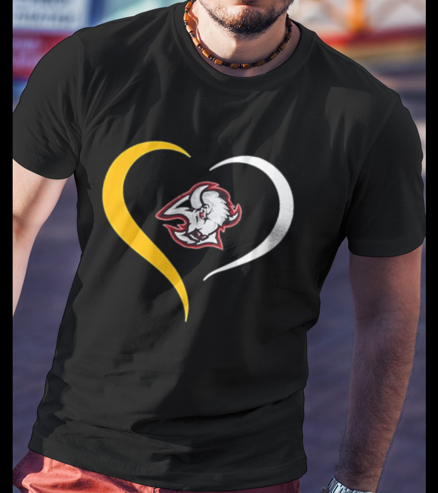 Buffalo Heart With Buffalo Head And Dual Heart T-Shirt