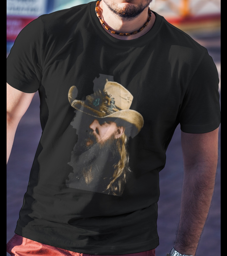 Chris Stapleton Cowboy Hat Portrait Country Music T-Shirt