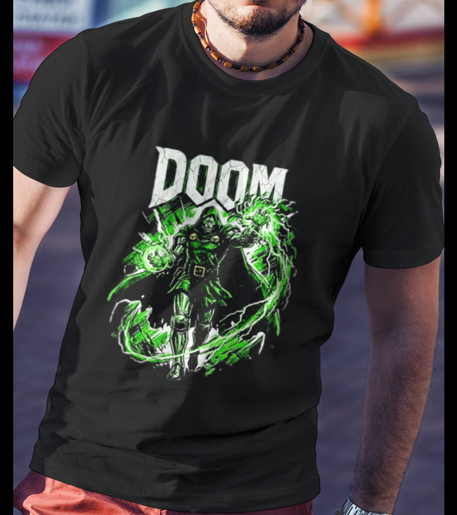 Doctor Doom Lightning Villain Power Display T-Shirt