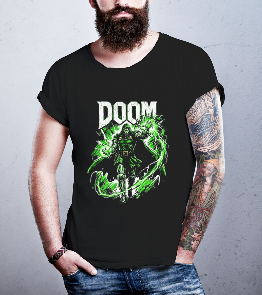 Doctor Doom Lightning Villain Power Display T-Shirt