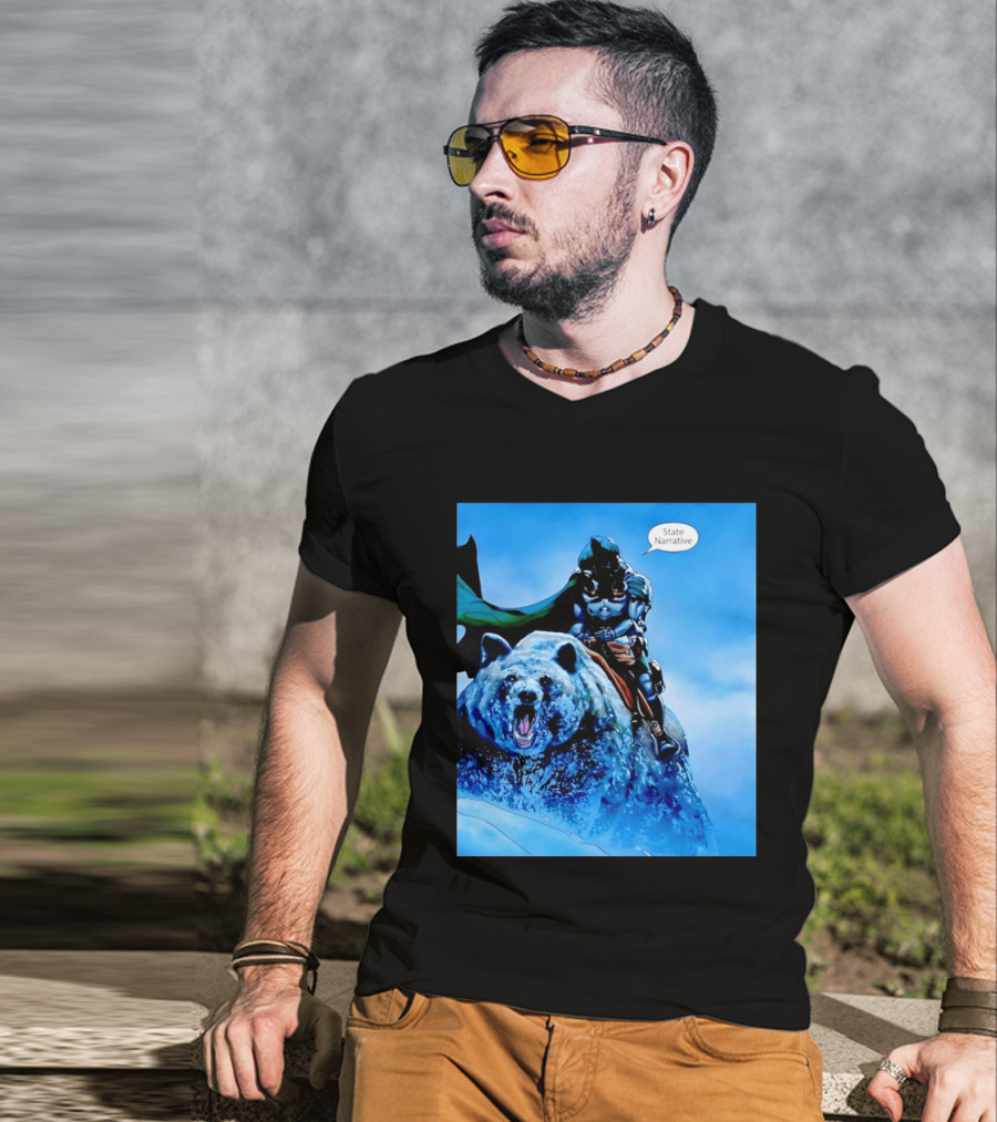 Doctor Doom State Narrative Riding Bear T-Shirt