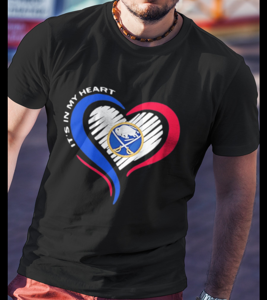 Buffalo Sabres It's In My Heart Blue And Red Heart Shape T-Shirt