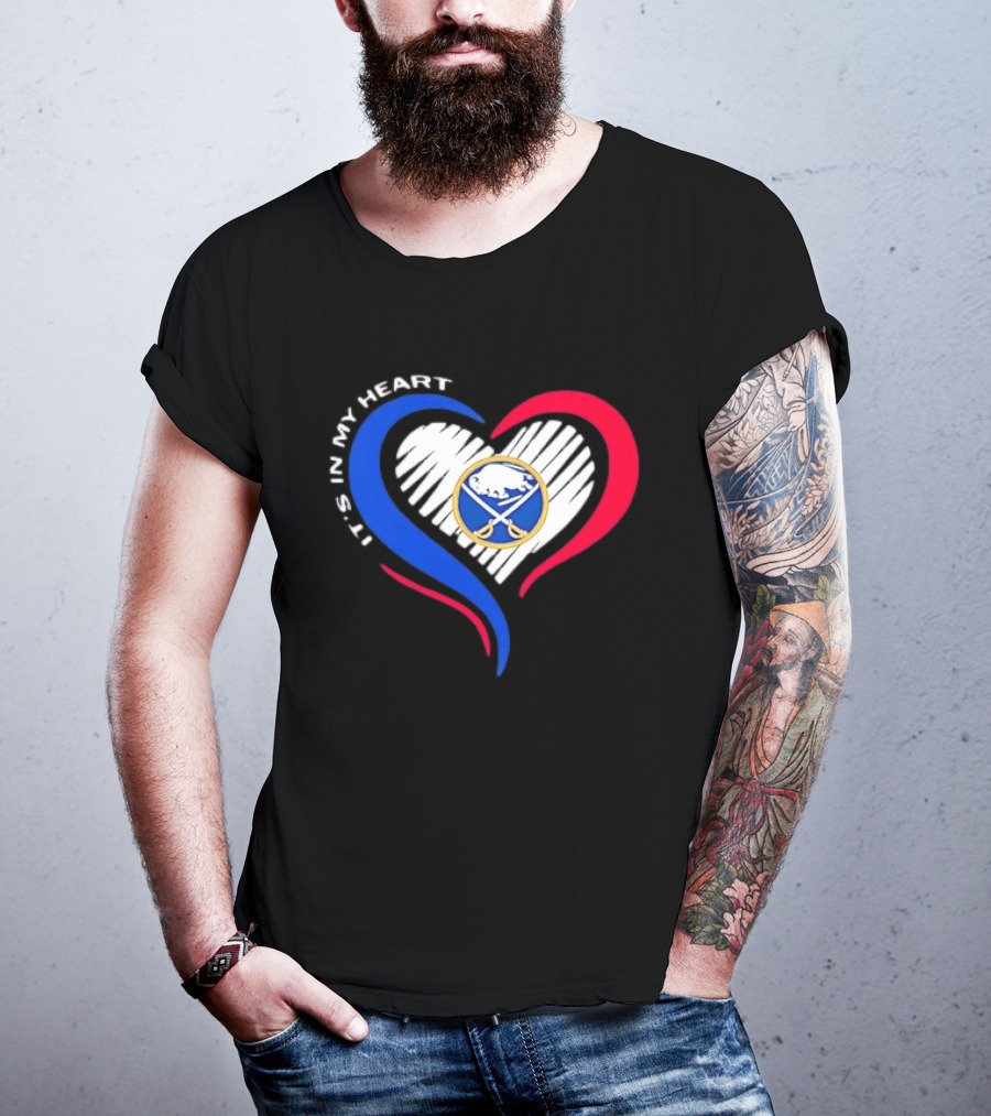 Buffalo Sabres It's In My Heart Blue And Red Heart Shape T-Shirt