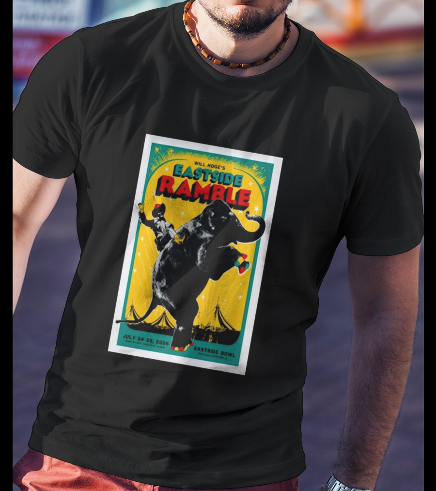 Will Hoge Eastside Ramble Nashville TN July 24 25 2026 Elephant Circus Eastside Bowl T-Shirt