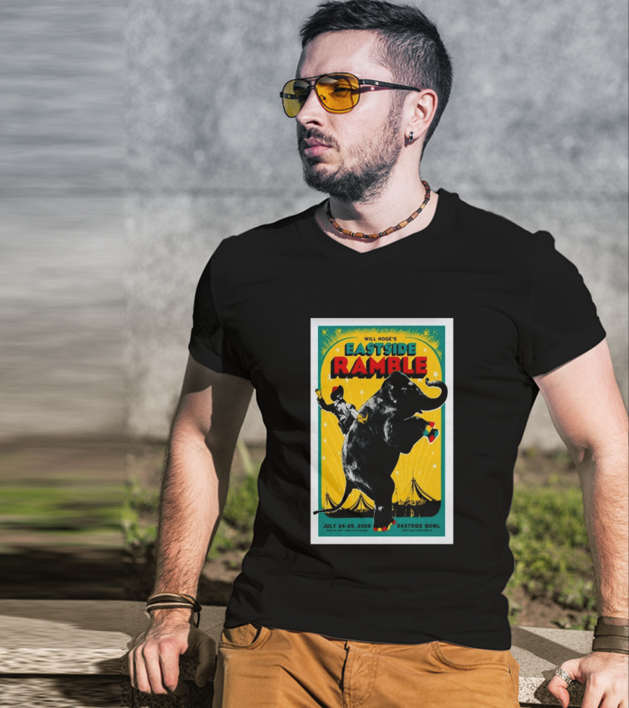 Will Hoge Eastside Ramble Nashville TN July 24 25 2026 Elephant Circus Eastside Bowl T-Shirt