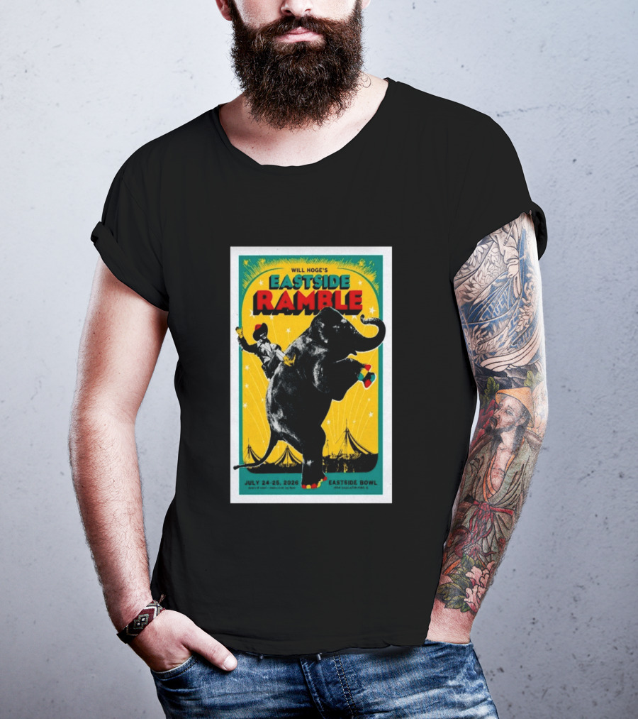 Will Hoge Eastside Ramble Nashville TN July 24 25 2026 Elephant Circus Eastside Bowl T-Shirt