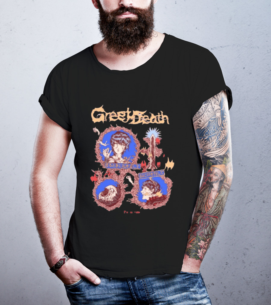 Greet Death Berserk Evil Greed Store Longsleeve Anime Manga Aesthetic T-Shirt