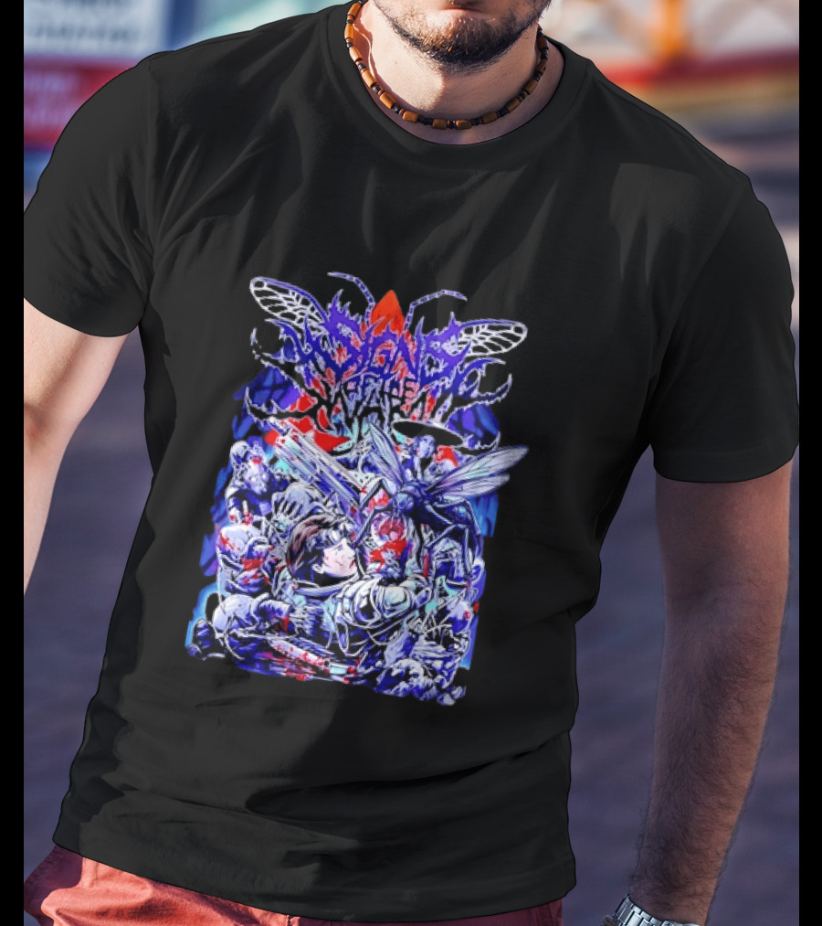 Alien Invasion Creature Sci Fi Horror Battle Scene T-Shirt