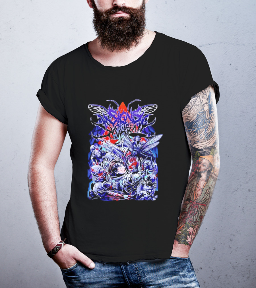 Alien Invasion Creature Sci Fi Horror Battle Scene T-Shirt