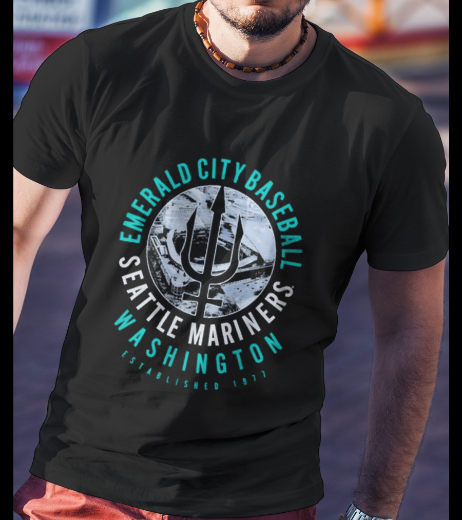 Seattle Mariners Emerald City Baseball Washington Established 1977 T-Shirt