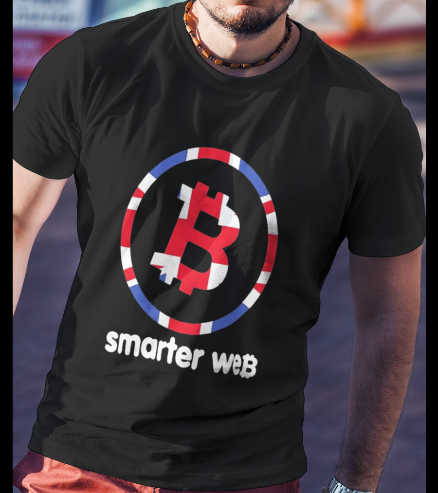 Smarter Web Bitcoin UK Flag Crypto Blockchain T-Shirt