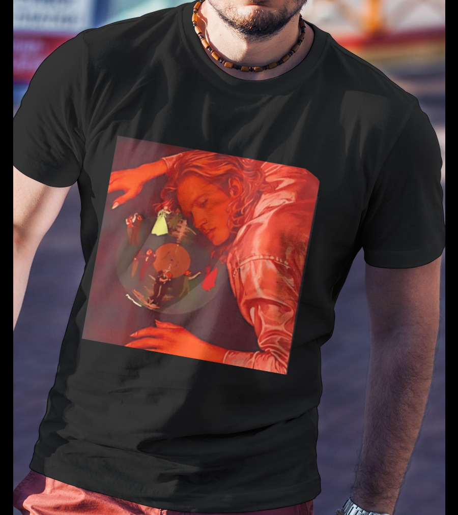 Vinyl Dreams Young Man Resting With Dancing Figures T-Shirt
