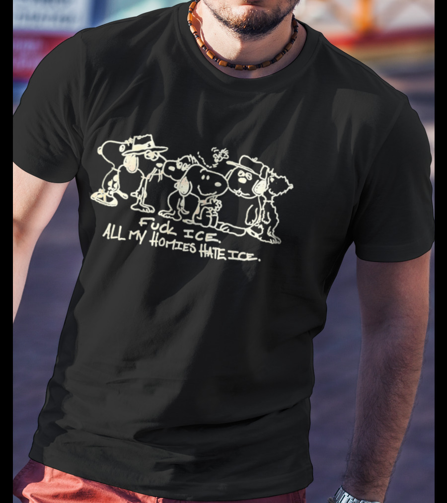 Snoopy And Friends Anti Ice Activism T-Shirt