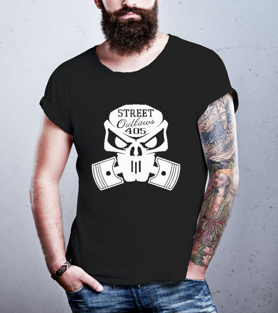 Street Outlaws 405 Skull Piston Racing Motorsports T-Shirt