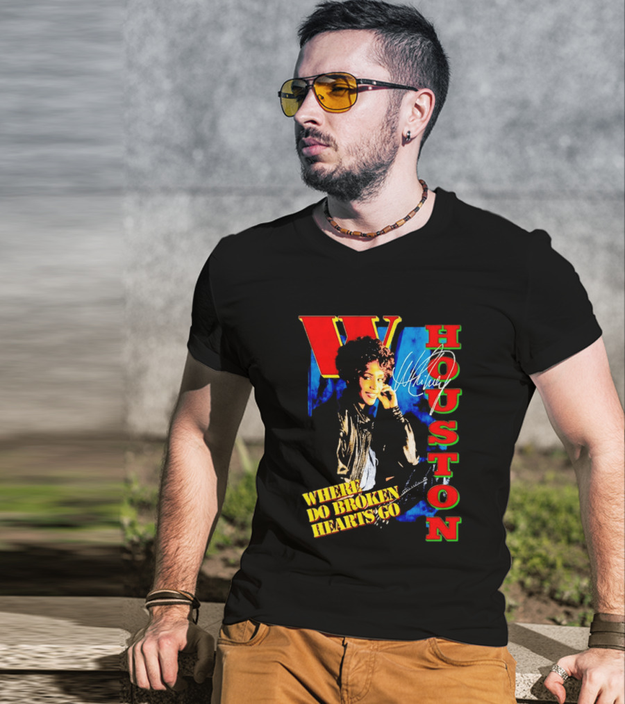 Whitney Houston Where Do Broken Hearts Go Signature T-Shirt
