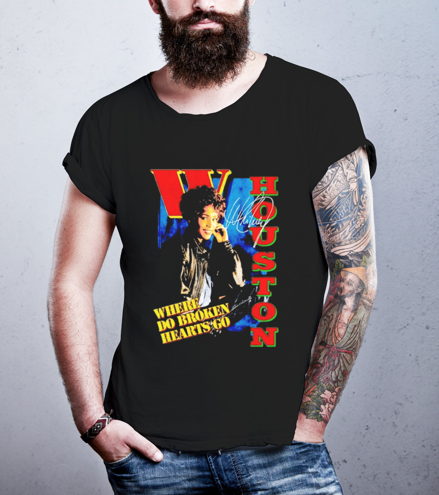Whitney Houston Where Do Broken Hearts Go Signature T-Shirt