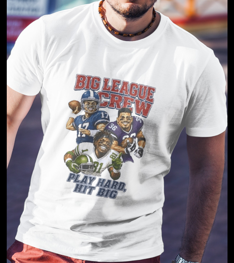 Big League Crew #17 Rocket #36 Bruiser #81 Flash Play Hard Hit Big Football Players T-Shirt