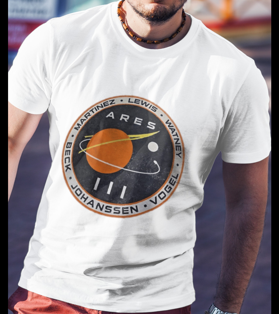 Ares III Mission Crew Patch Martinez Lewis Watney Beck Johanssen Vogel T-Shirt