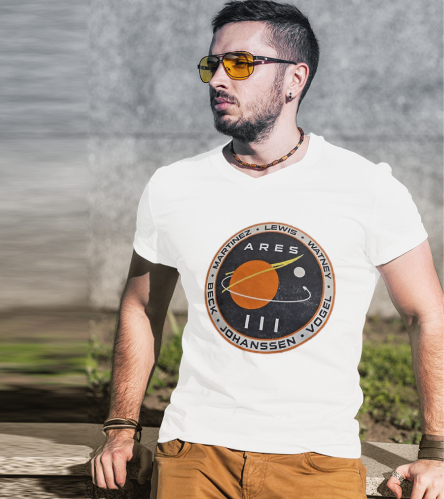 Ares III Mission Crew Patch Martinez Lewis Watney Beck Johanssen Vogel T-Shirt