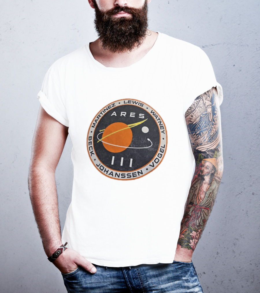 Ares III Mission Crew Patch Martinez Lewis Watney Beck Johanssen Vogel T-Shirt