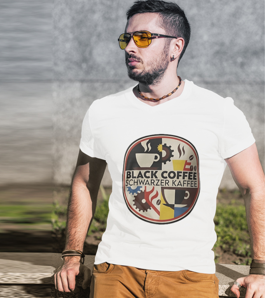 Black Coffee Schwarzer Kaffee Caffeine Cups Gears T-Shirt