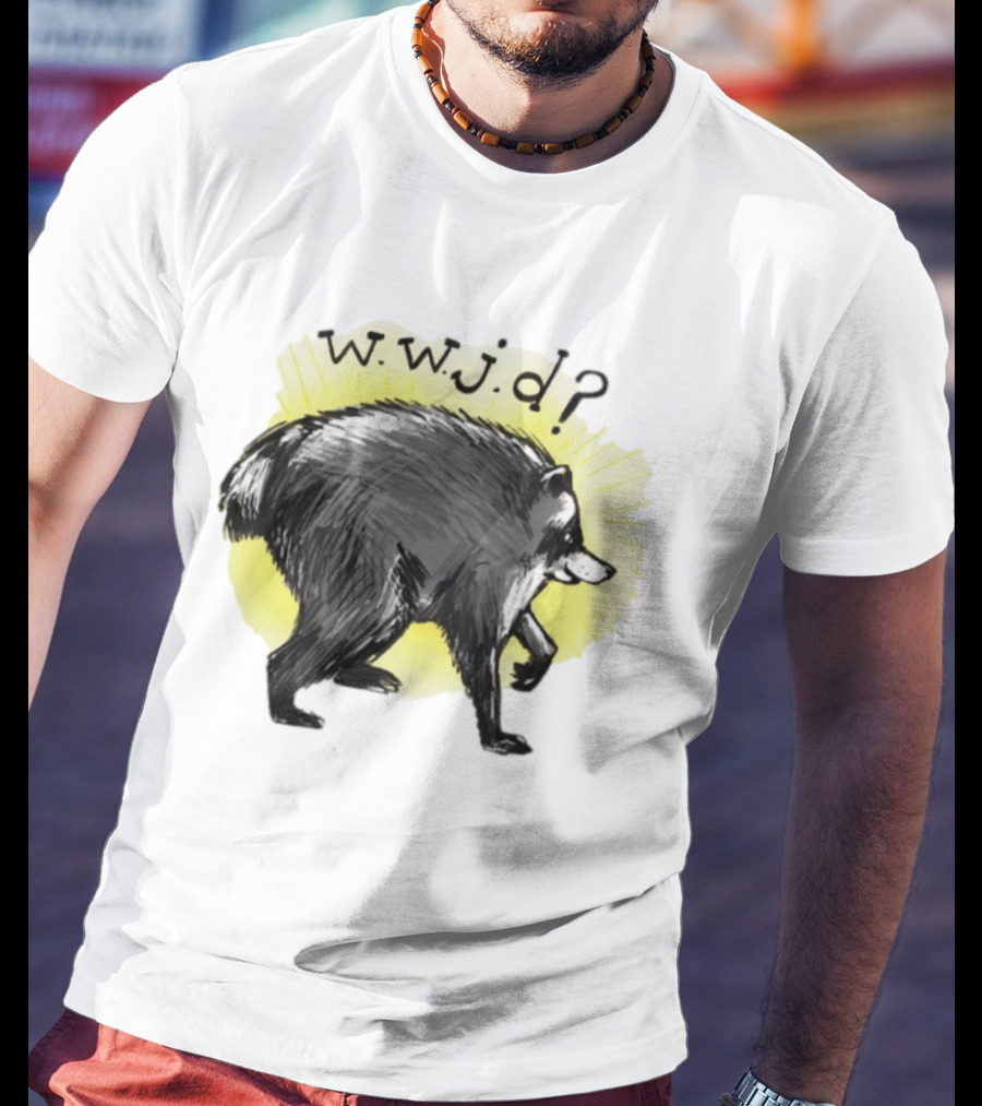 Jimothy Raccoon Seattle 2026 WWJD What Would Jimmy Do Hand Drawn T-Shirt