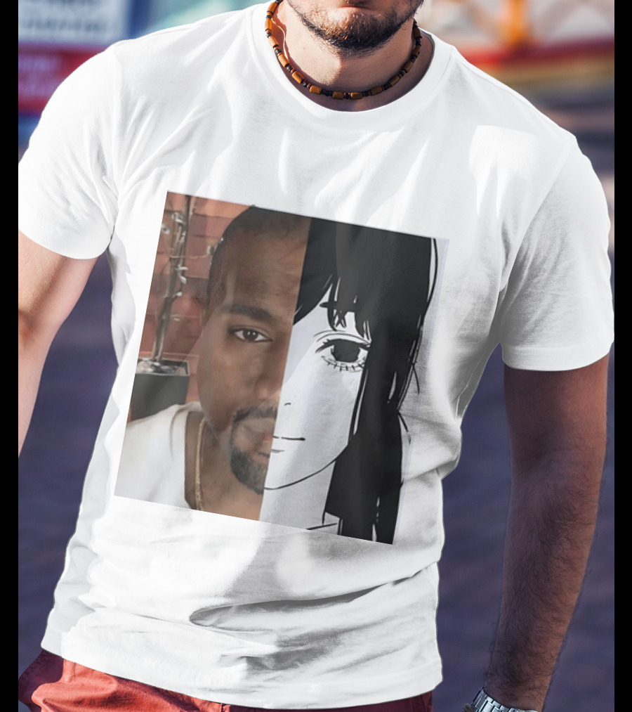 Kanye West Anime Crossover Split Face T-Shirt
