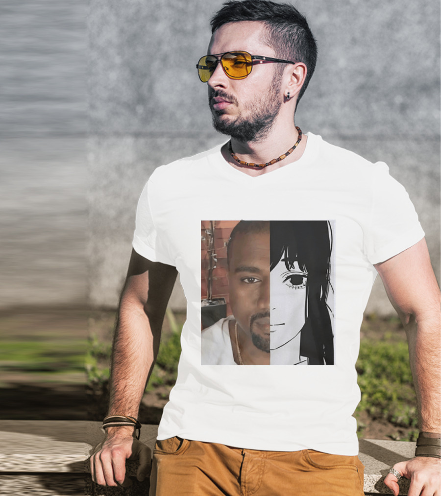 Kanye West Anime Crossover Split Face T-Shirt