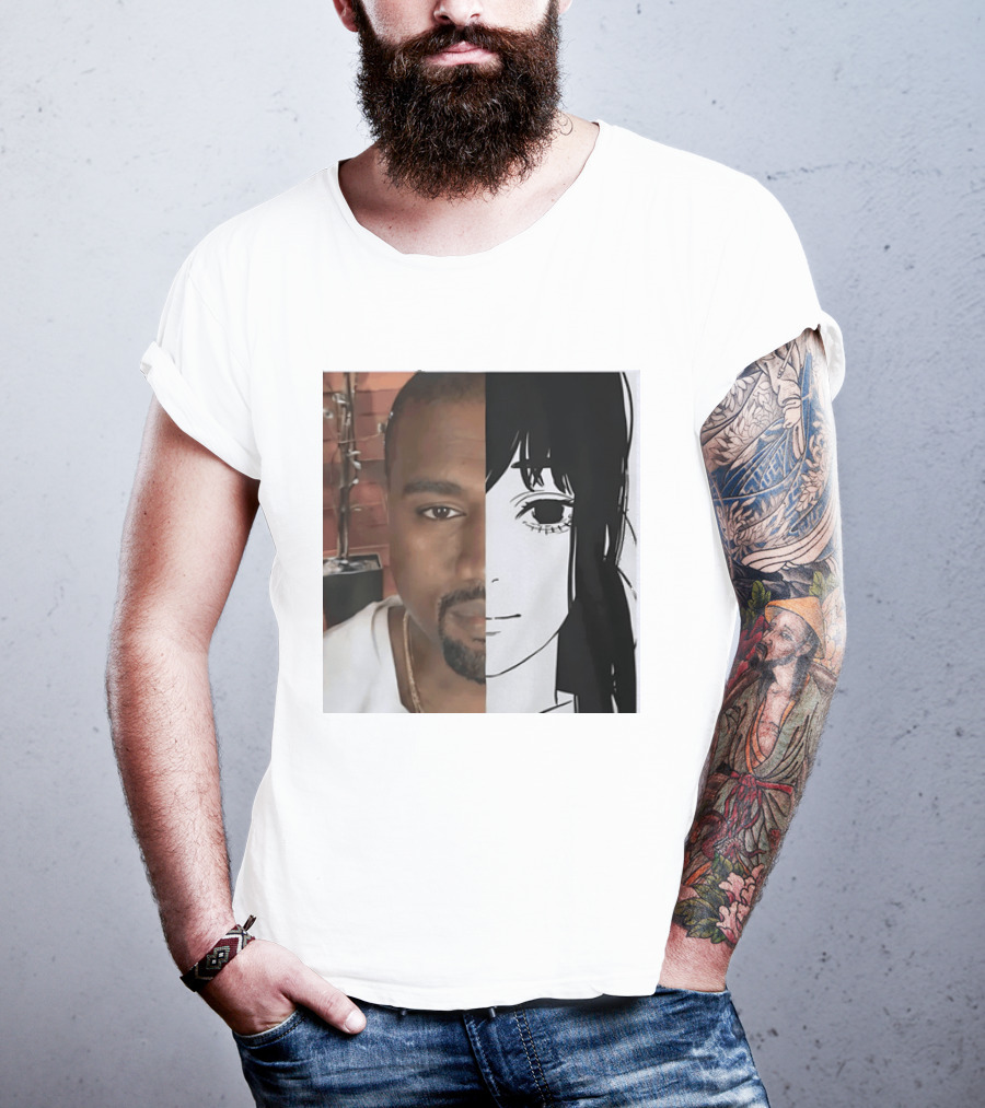Kanye West Anime Crossover Split Face T-Shirt