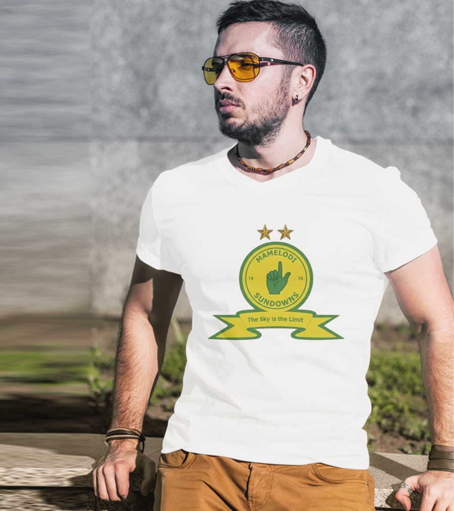 Mamelodi Sundowns 1970 The Sky Is The Limit Logo Two Stars T-Shirt