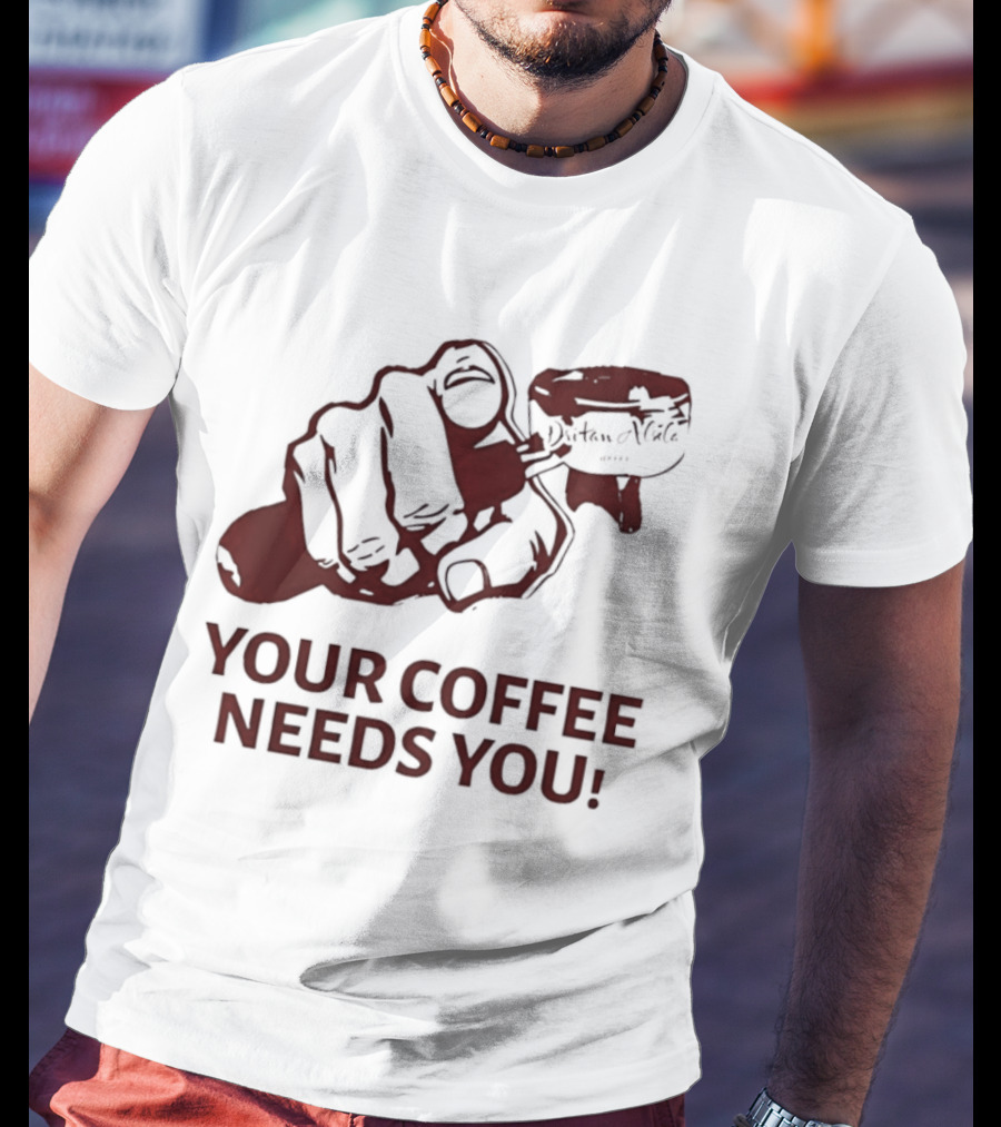Uncle Sam Your Coffee Needs You Pointing T-Shirt