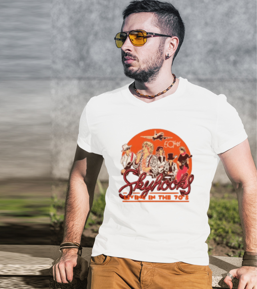 Skyhooks Living In The 70's 50th Anniversary Warner Music Store T-Shirt