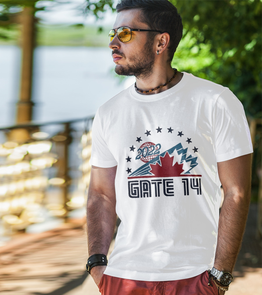 Gate 14 Canada 2022 Star Globe Mountain Maple Leaf T-Shirt