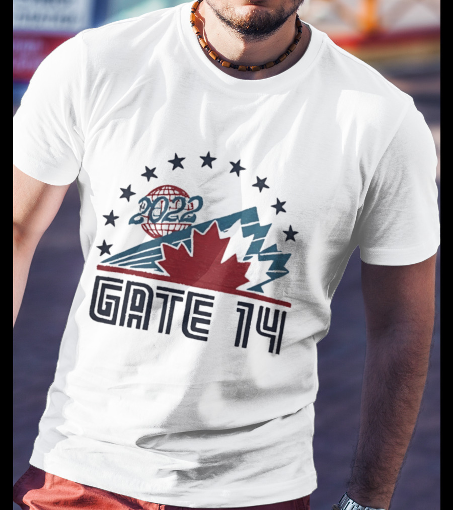 Gate 14 Canada 2022 Star Globe Mountain Maple Leaf T-Shirt