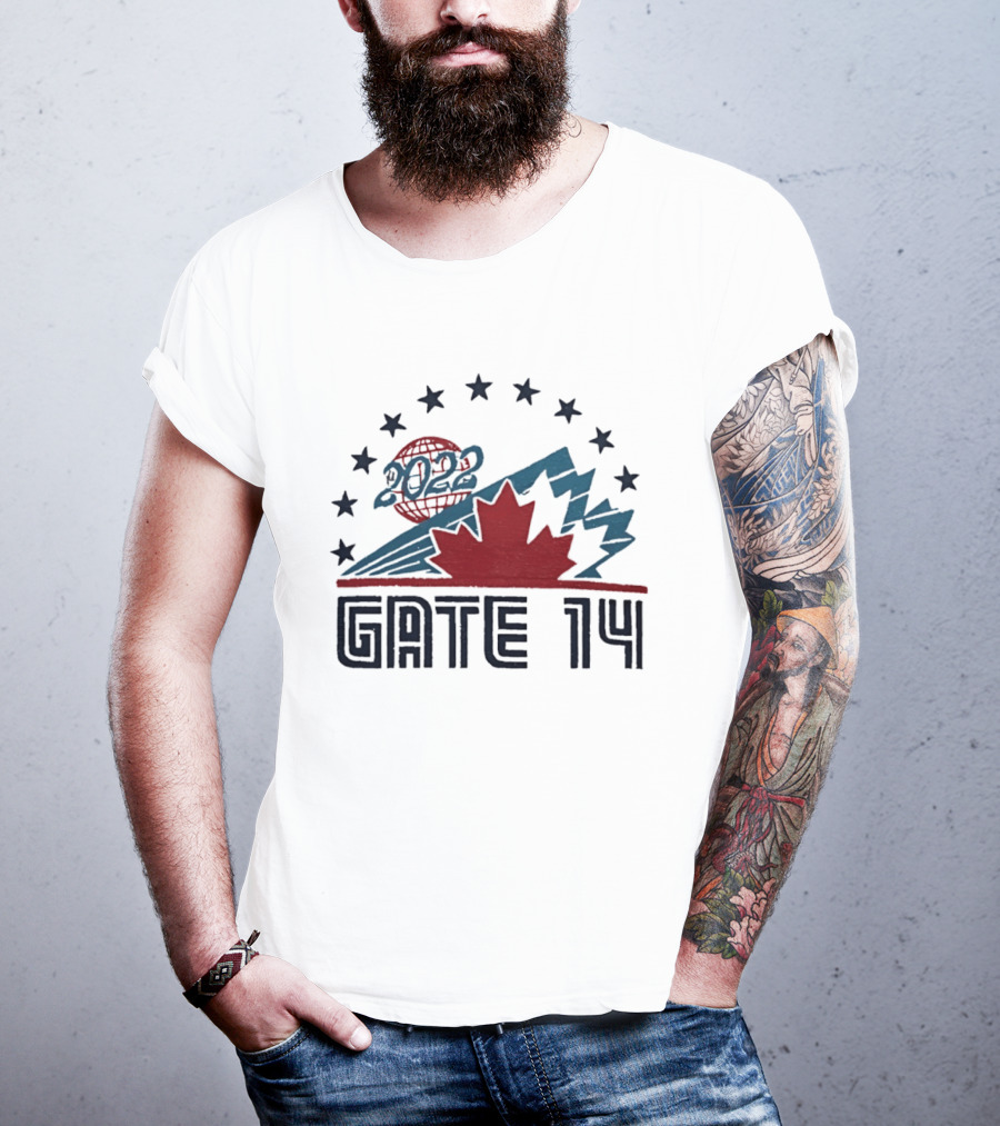 Gate 14 Canada 2022 Star Globe Mountain Maple Leaf T-Shirt
