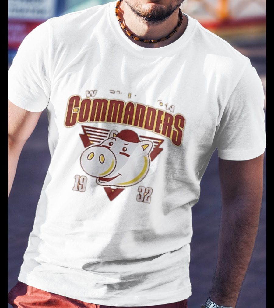 Washington Commanders 1932 W Pig Graphic Football T-Shirt