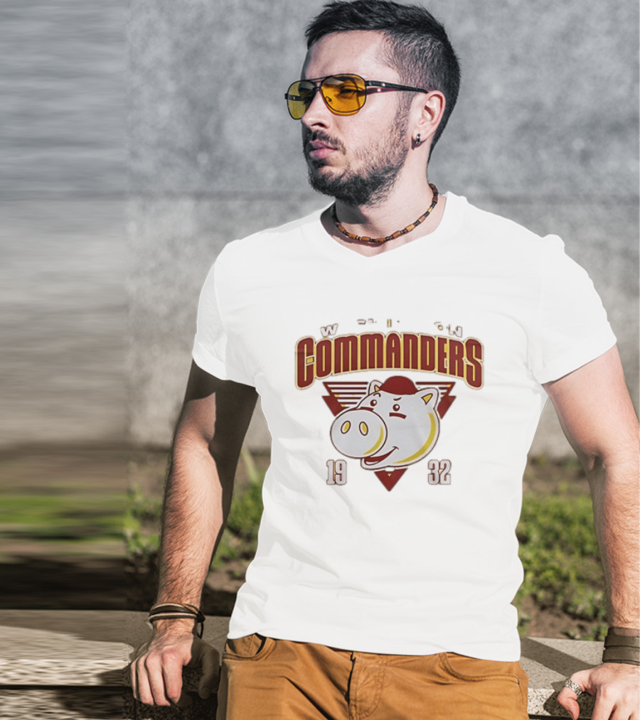 Washington Commanders 1932 W Pig Graphic Football T-Shirt