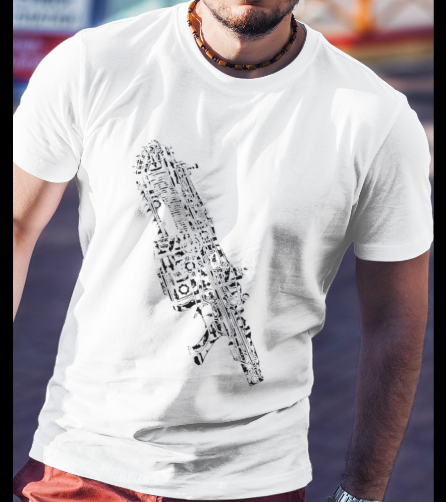 Gears Of War Lancer Assault Rifle Chainsaw Gaming Weapon T-Shirt