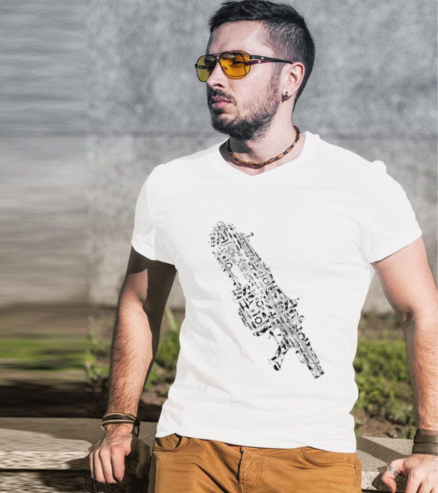 Gears Of War Lancer Assault Rifle Chainsaw Gaming Weapon T-Shirt