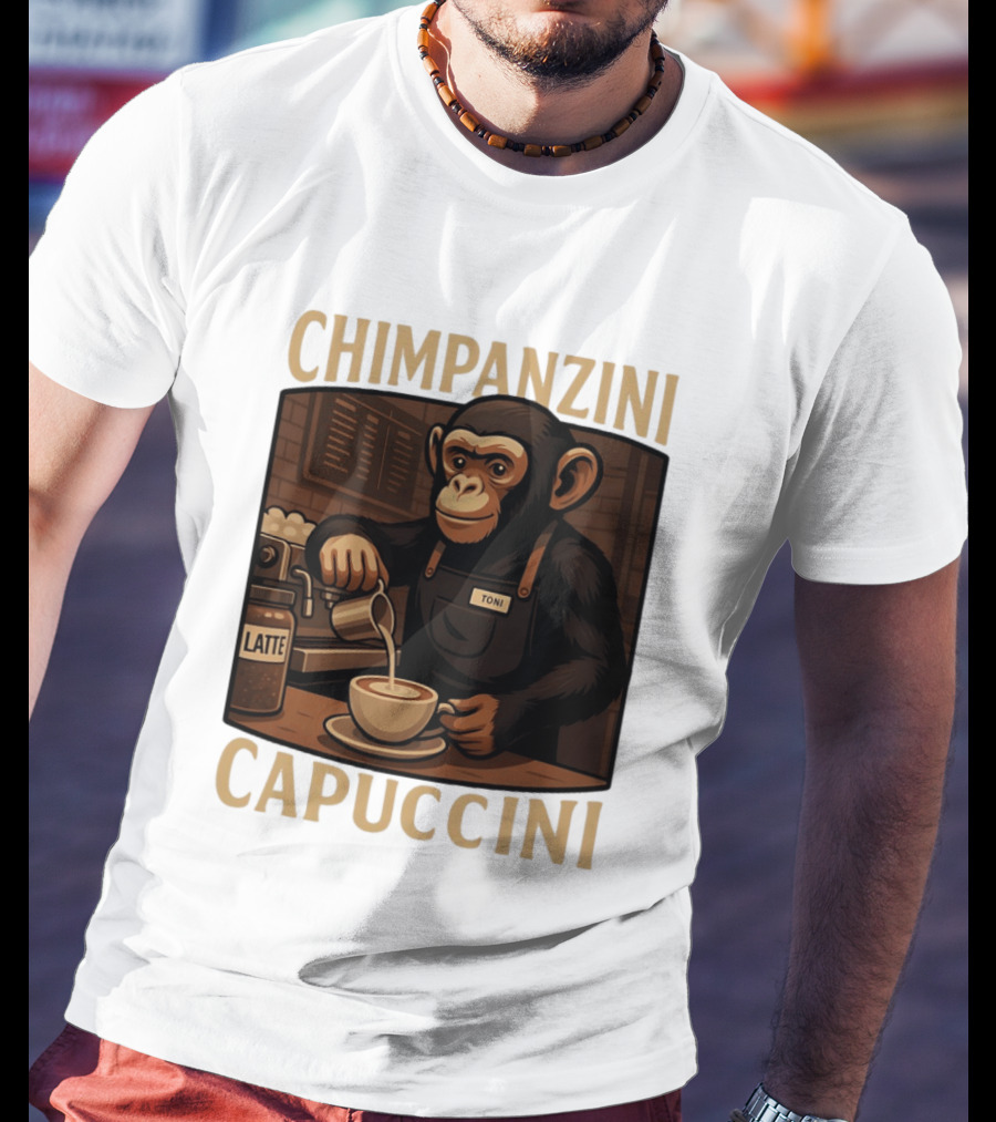 Chimpanzini Capuccini Latte Barista Chimp 'Toni T-Shirt