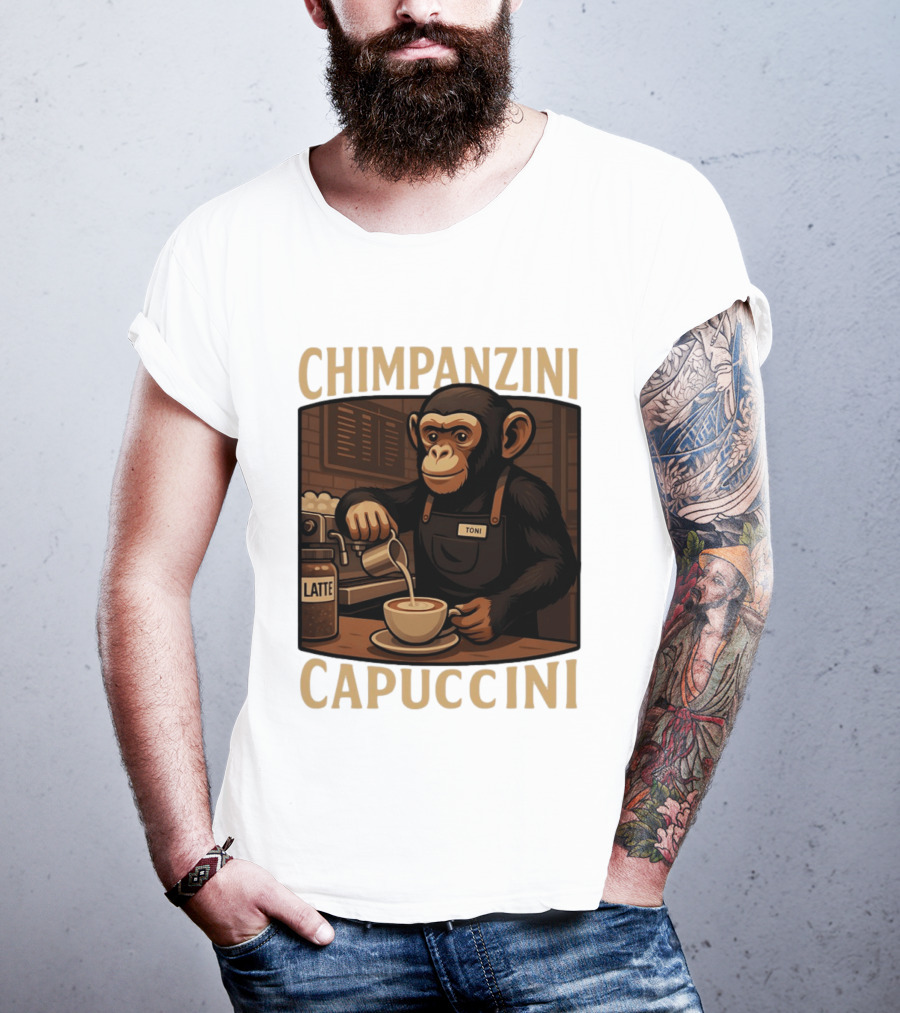 Chimpanzini Capuccini Latte Barista Chimp 'Toni T-Shirt