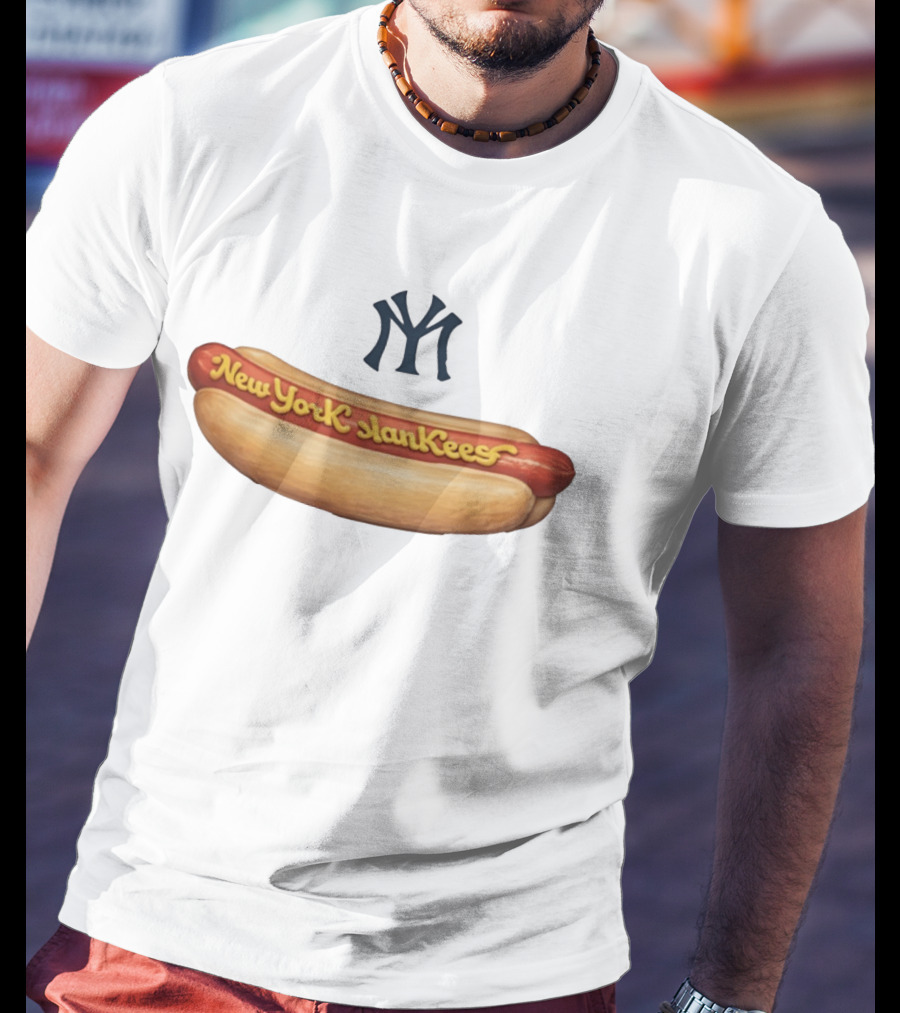 New York SlanKees Hot Dog Baseball Parody NY T-Shirt