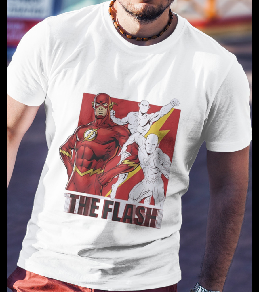The Flash Scarlet Speedster DC Comics Lightning Bolt Heroic Pose T-Shirt
