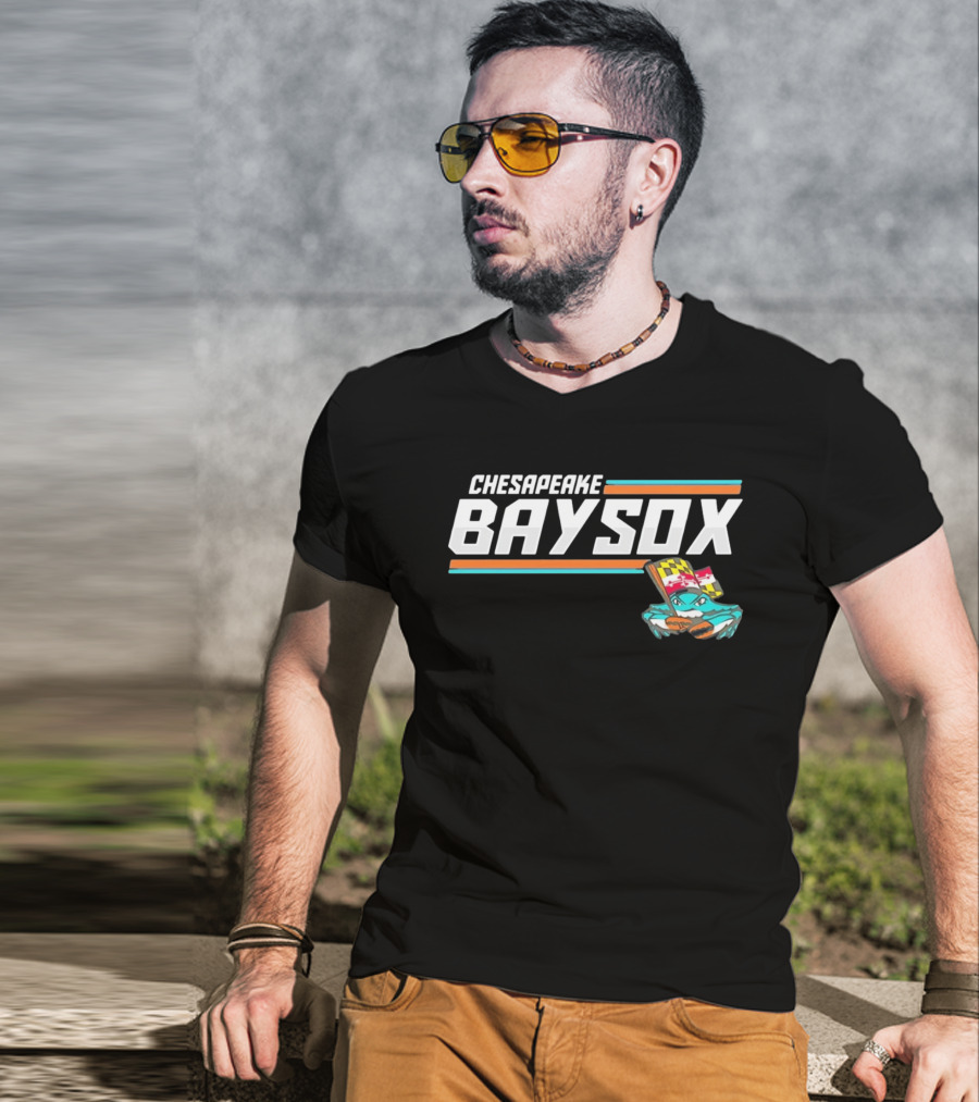 Chesapeake Baysox Maryland Crab Mascot Icon With Baseball Bat T-Shirt