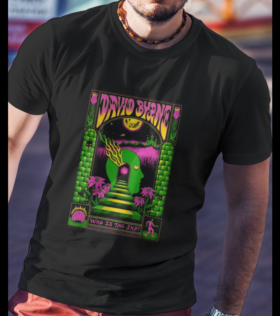 David Byrne Who Is The Sky Edinburgh UK 7 20 7 22 2026 Psychedelic T-Shirt