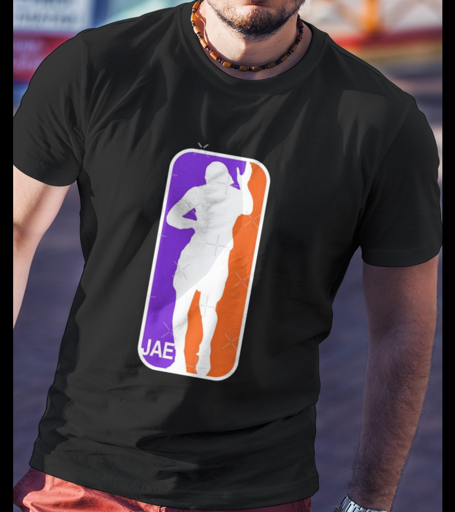 Jae Basketball Pose Purple And Orange T-Shirt