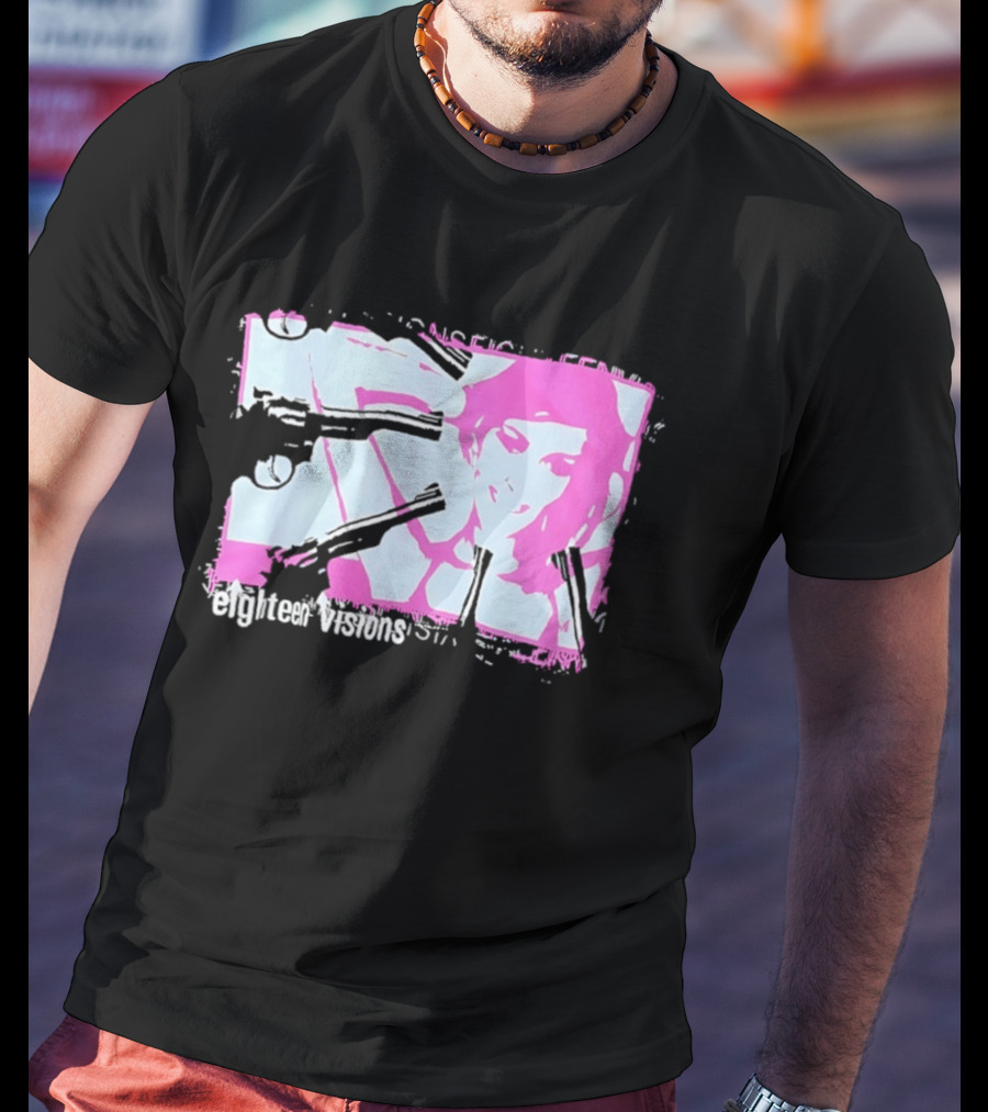 Eighteen Visions Pink Gun Metalcore Band T-Shirt