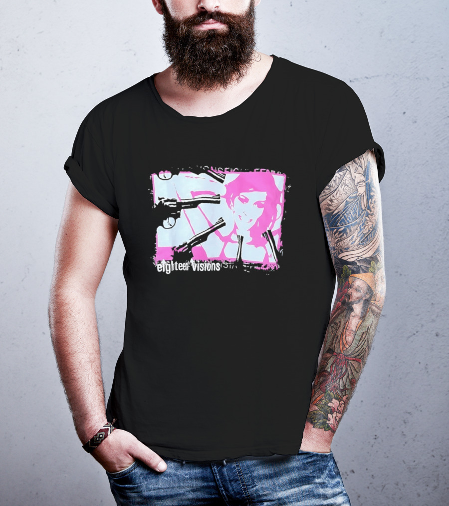 Eighteen Visions Pink Gun Metalcore Band T-Shirt